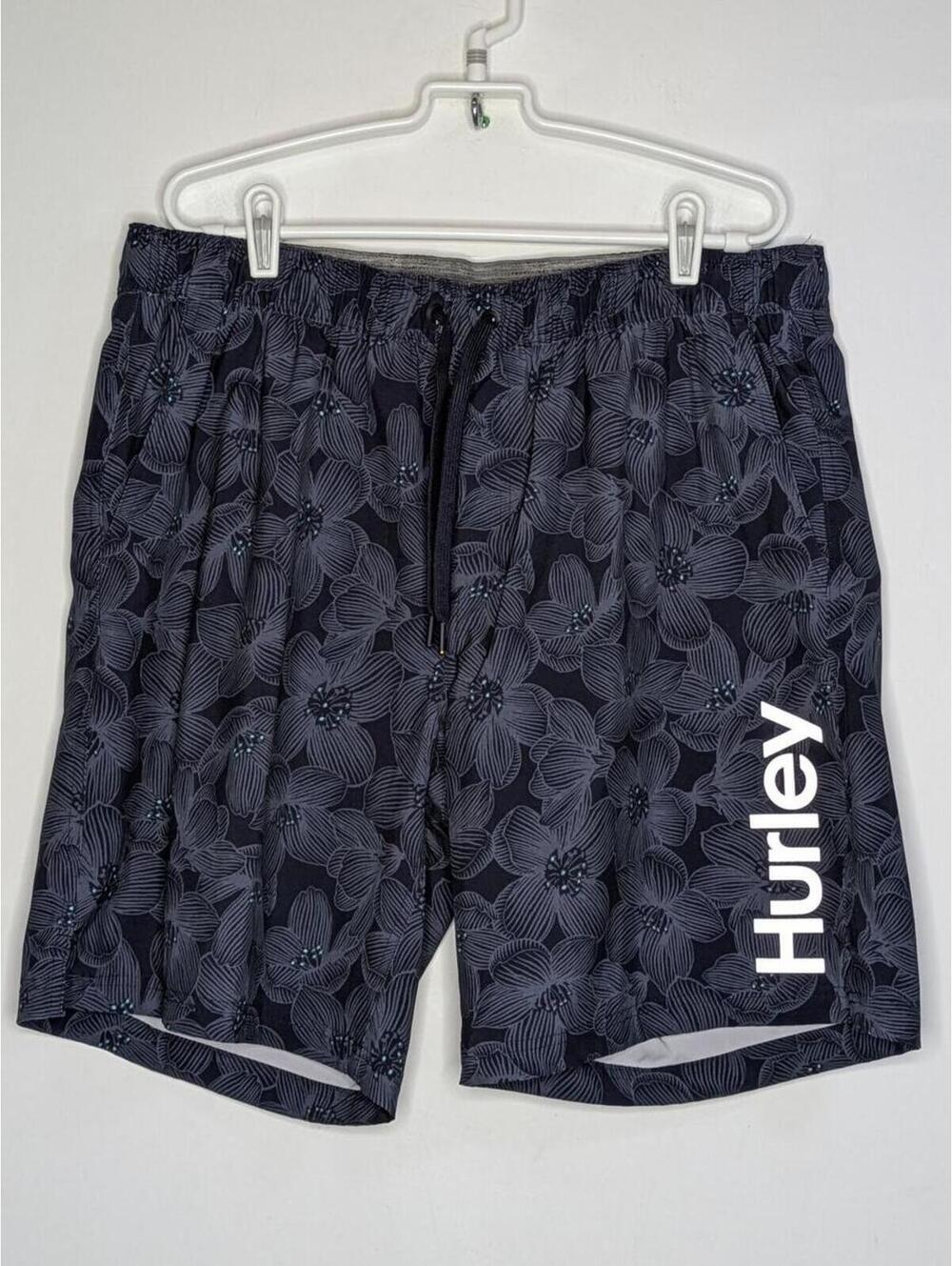 Hurley Blue Grey Floral Swim Trunk XXL